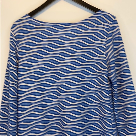 Cable and Gauge Women’s Blue and White High and Low Top Blouse Size L - Picture 5 of 8